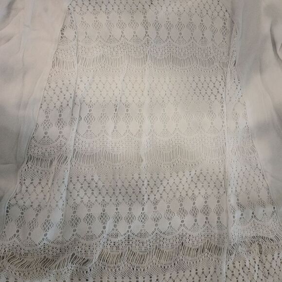 Gypsy 05 Boho high low sweater with lace back Small blue and off white - Picture 6 of 6